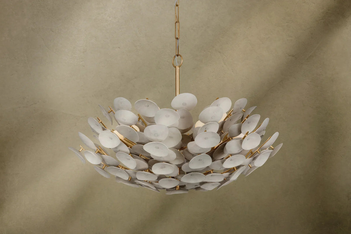 Corbett Aimi 81cm gold coco shell chandelier