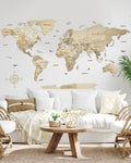 3D Wooden World Map Wall Art Natural 5