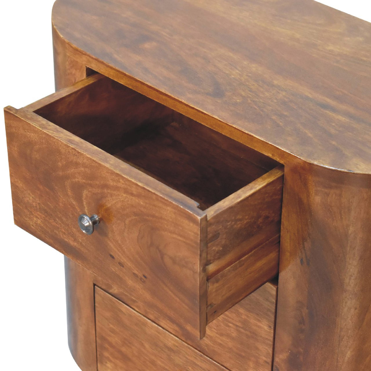 Chestnut storage cabinet with Nordic-style legs