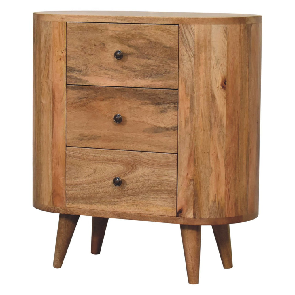 Compact solid wood cabinet for living rooms and hallways