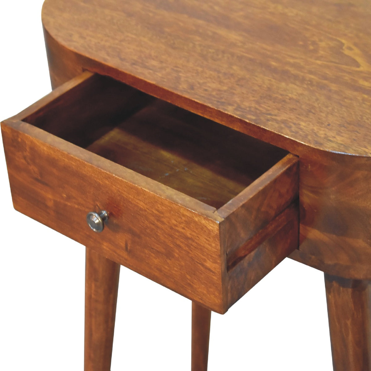 Compact solid wood console table for hallways