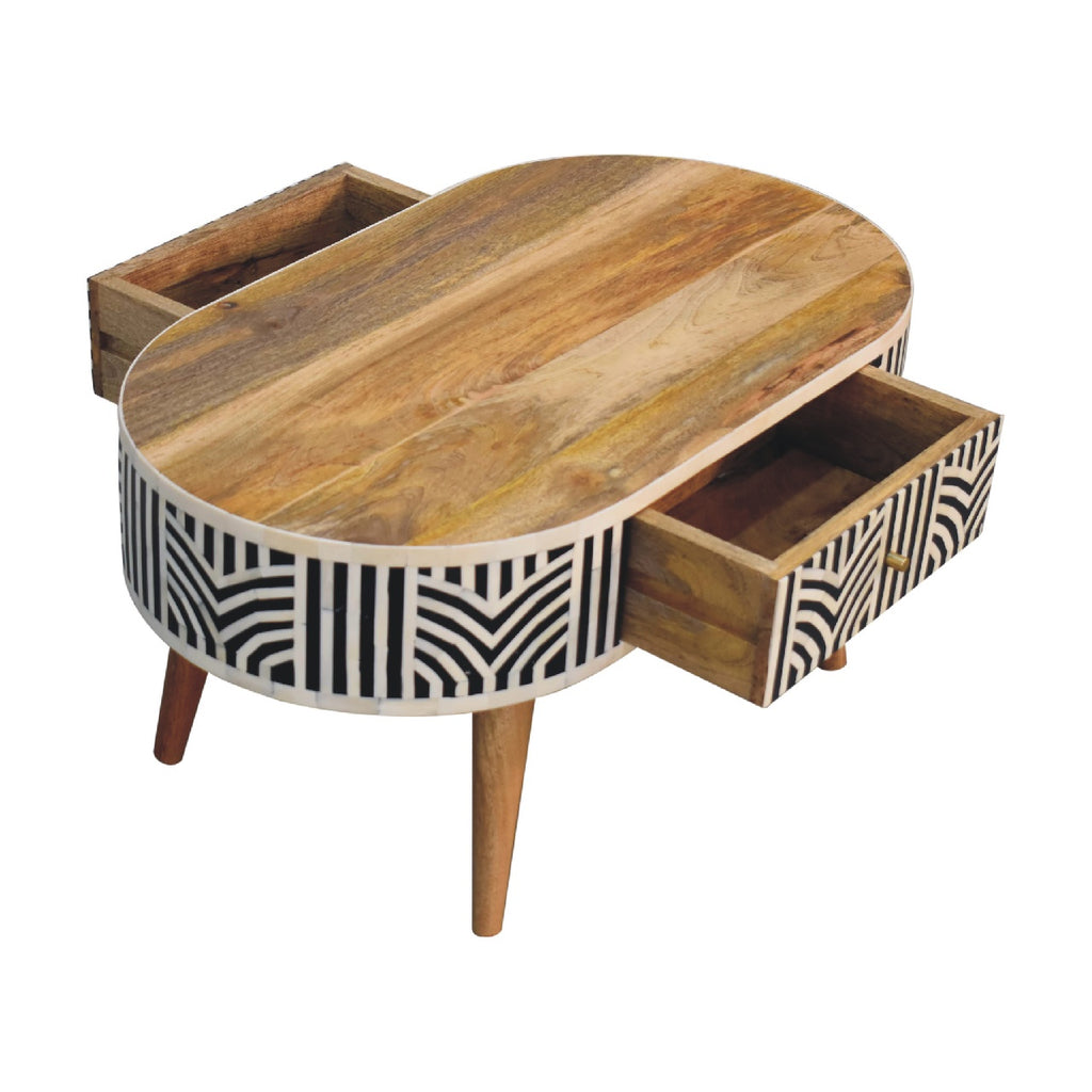 Edessa bone inlay coffee table, 80 cm wide