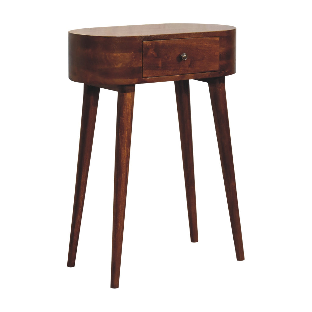Mango wood console table with Scandinavian-style legs