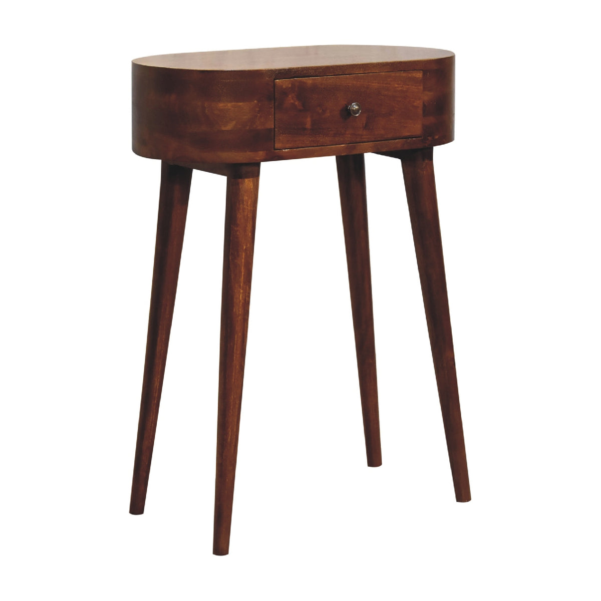 Mango wood console table with Scandinavian-style legs