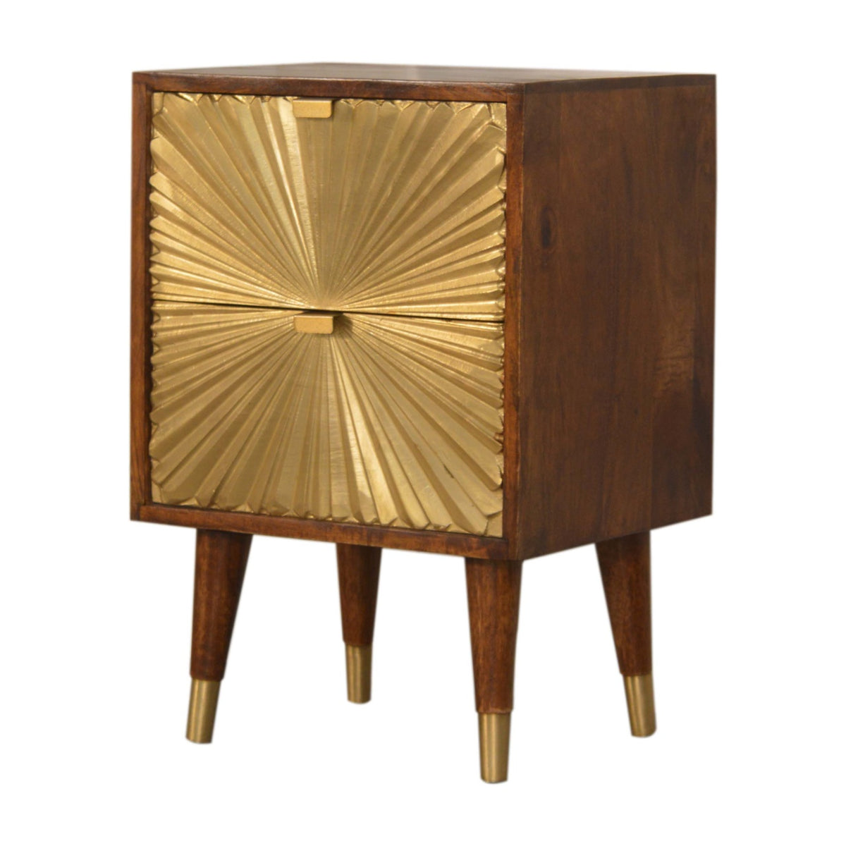 Mango wood grain on the Manila Gold nightstand
