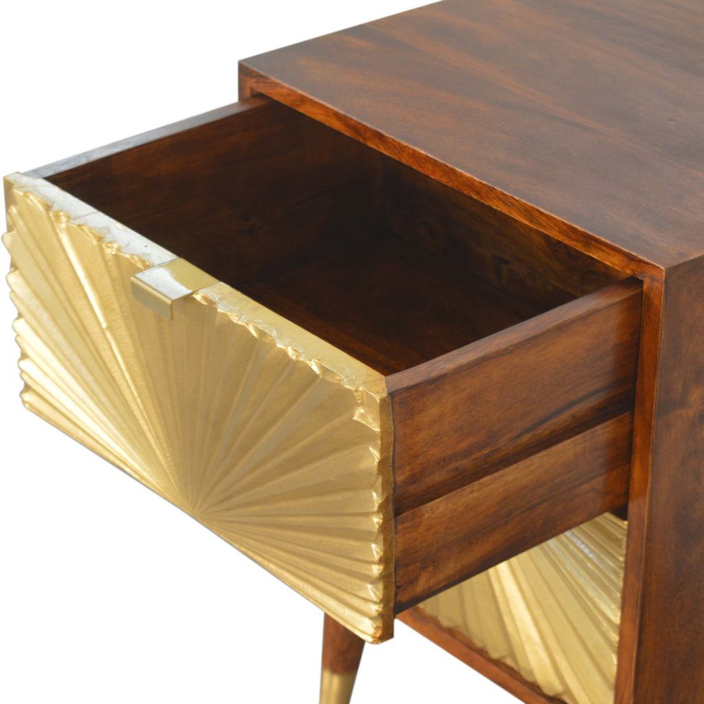 Manila Gold nightstand with brass-plated handles