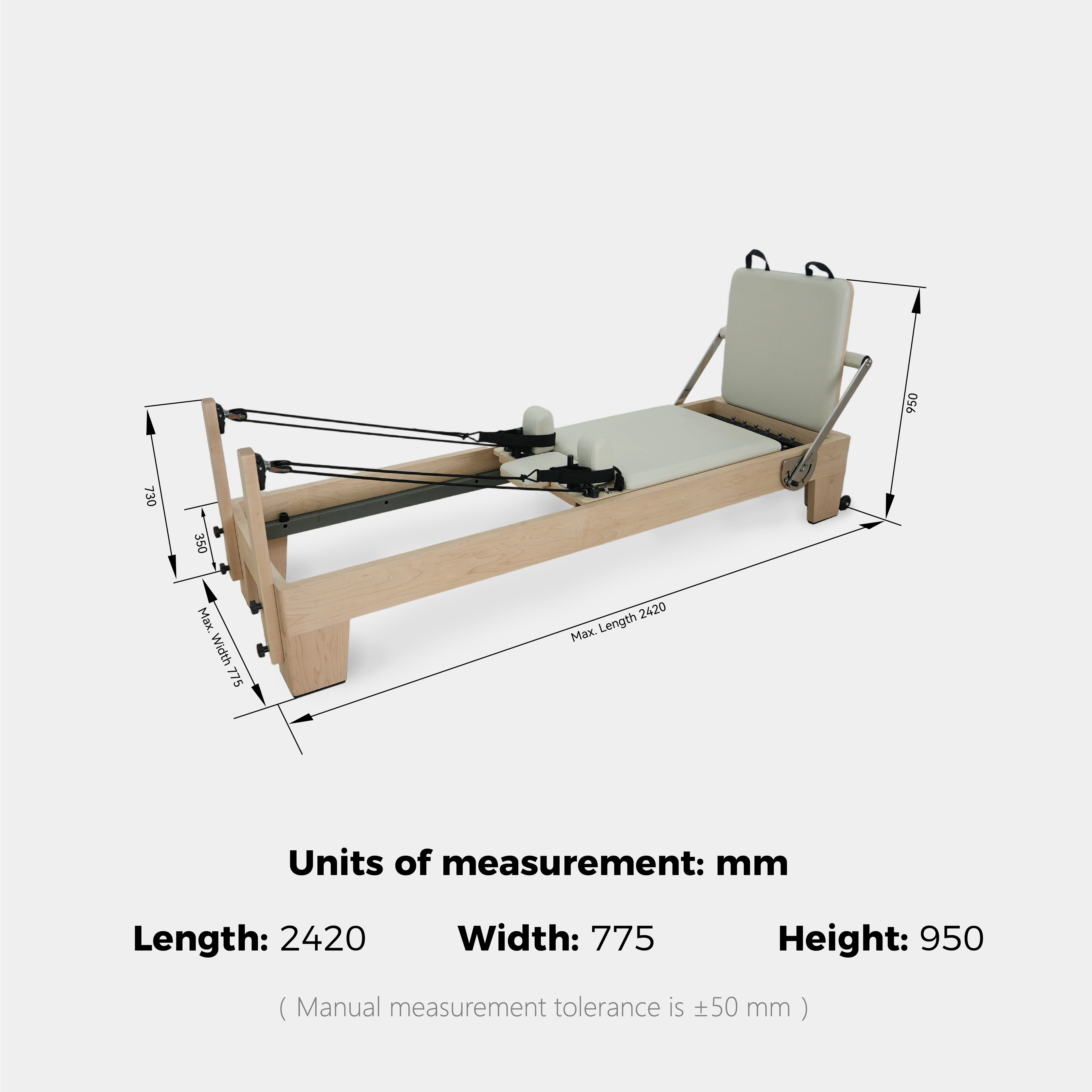 Home Pilates Maple Wood Reformer with Accessories