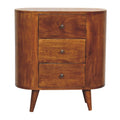 Solid mango wood mini cabinet with chestnut finish