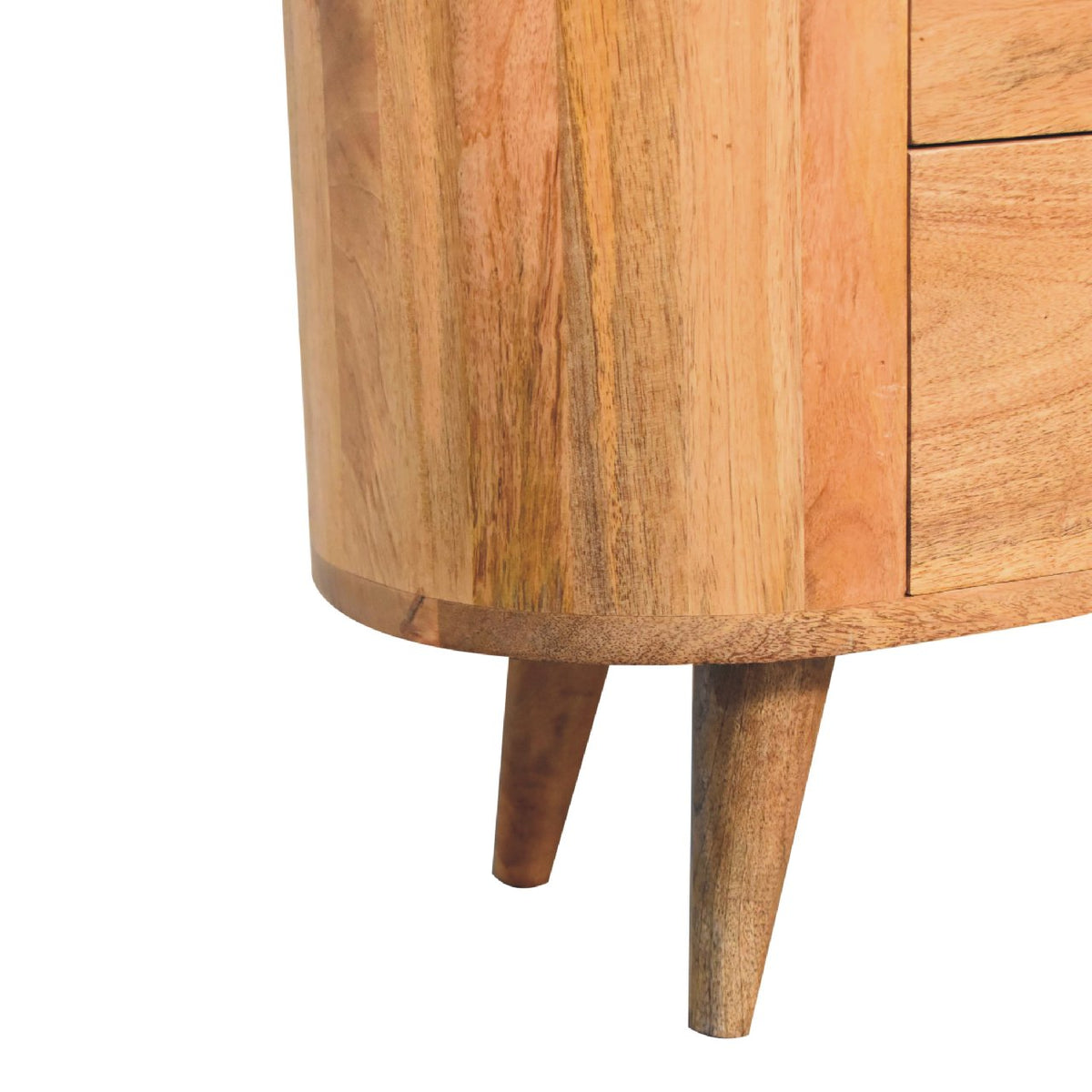 Solid mango wood mini cabinet with oak finish