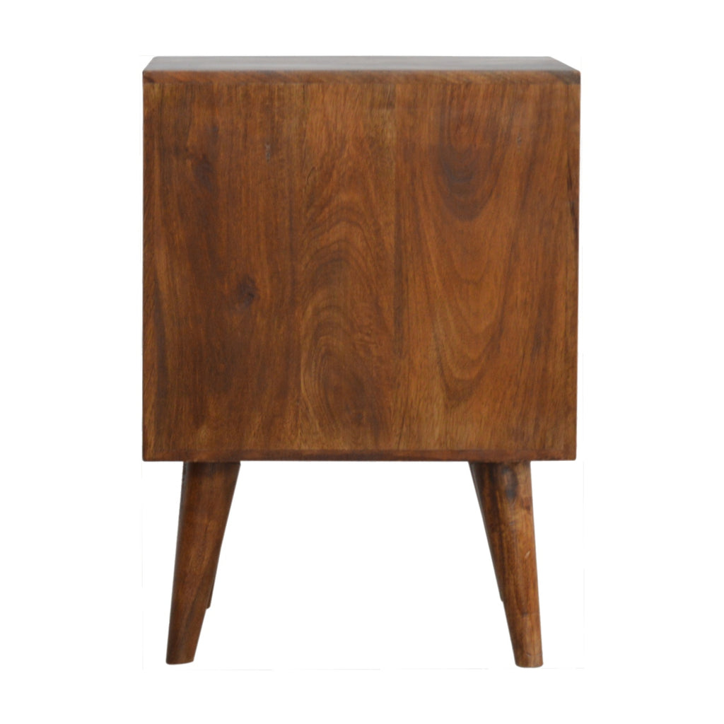 Solid wood Chestnut Cube bedside table