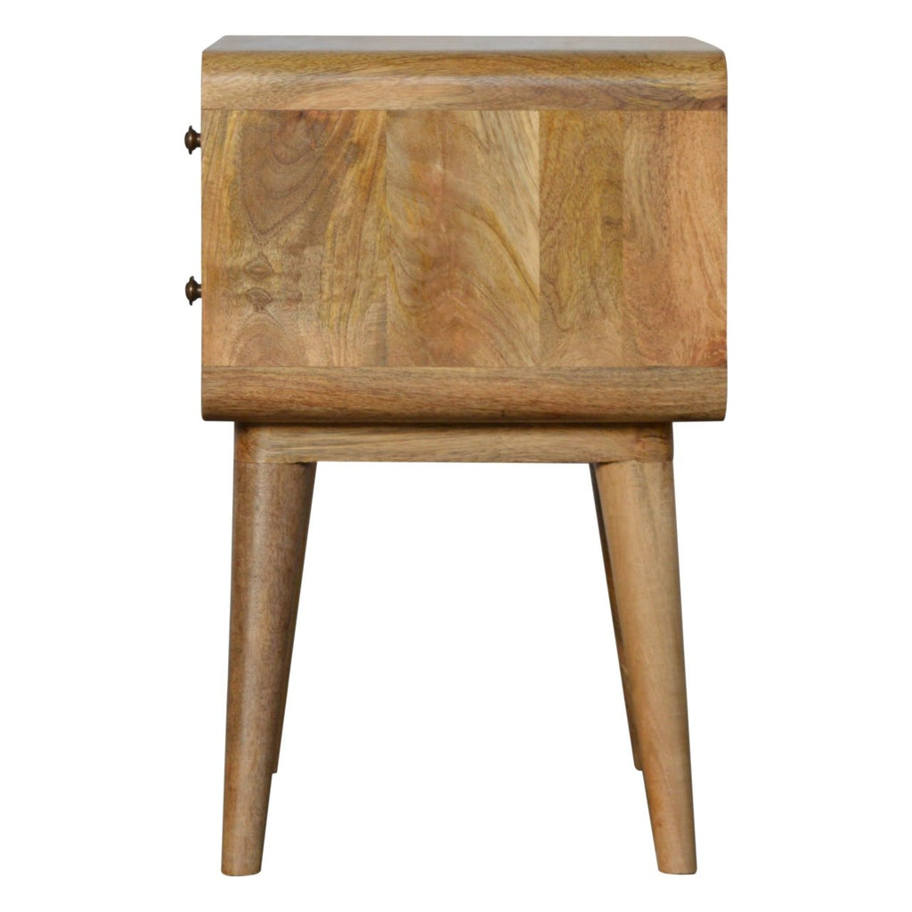 Solid wood nightstand with two storage drawers