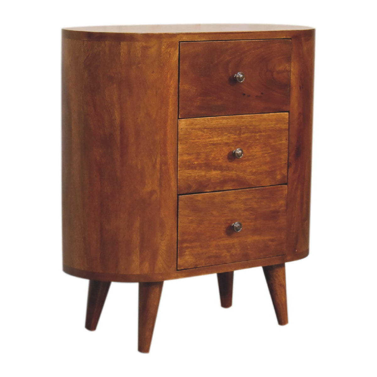 Three drawer mango wood cabinet for bedrooms