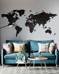Colored Wooden World Map​ Heban
